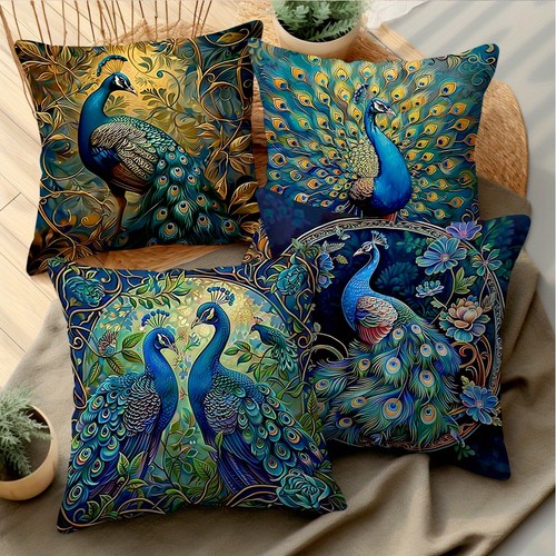 4pcs peacock pillow covers - pillow,