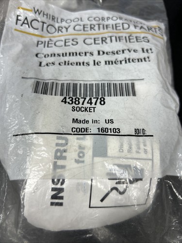 Whirlpool part 4387478 - part#,