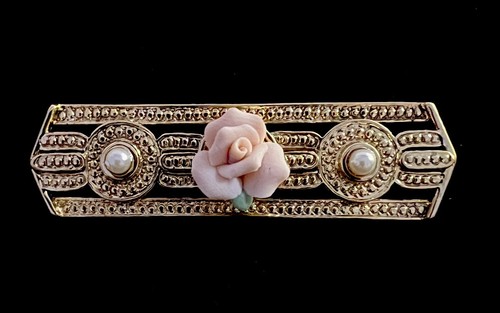 Vintage goldtone bar porcelain - bar,