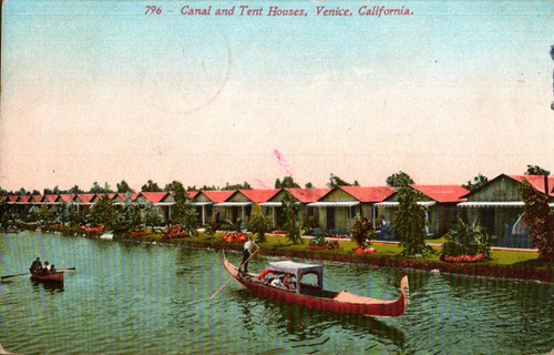 1913 canal and tent - canal,