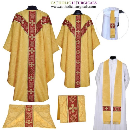 New yellow gothic chasuble - new,