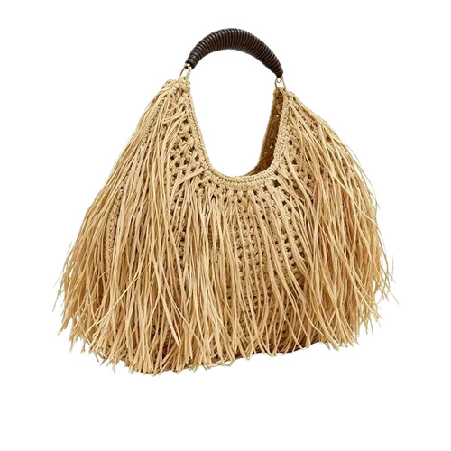 Handwoven bohemian tassel tote - handwoven,