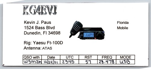 Kg4bvi qsl card - card, fl