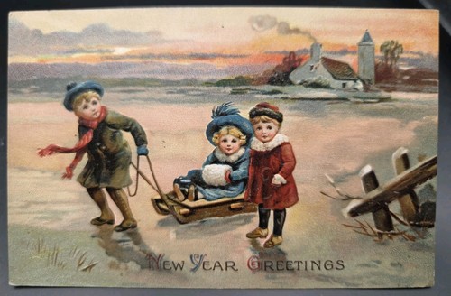 Antique new year children sled - antique,