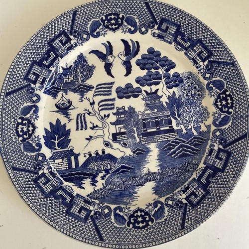 Vintage blue willow plate - ,