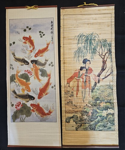 Vintage asian bamboo slat - vintage, wall