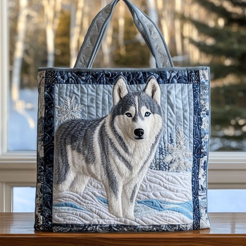 Siberian husky quilted tote - siberian,