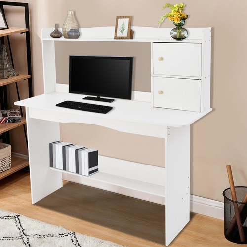 Warm white computer desk with - warm,