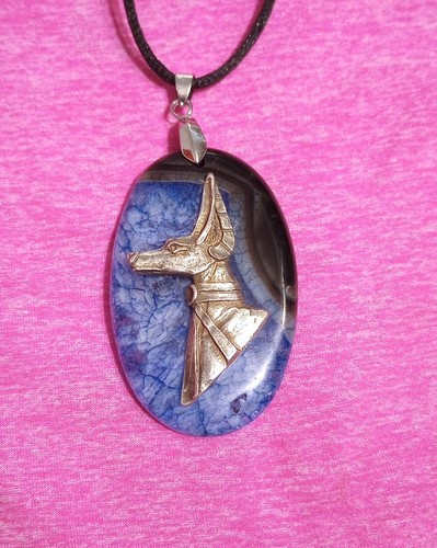 Anubis agate necklace - anubis,