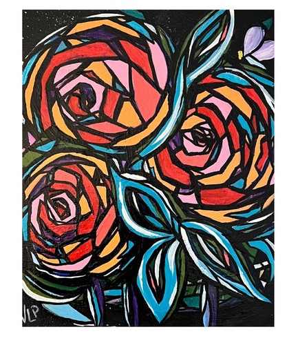 Multicolor roses cubist - multicolor,
