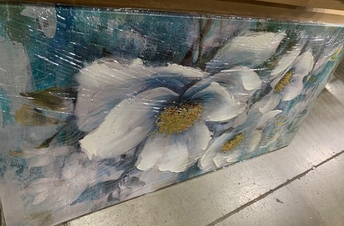 Textured floral canvas wall - textured,