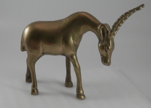 Vtg brass gazelle antelope - gazelle,