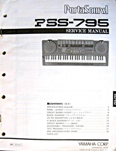 Yamaha pss 795 midi - yamaha, pss-795
