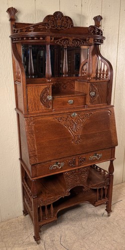 Antique oak cowboy desk - oak,