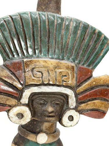 Vtg handmade mayan aztec clay - vtg,
