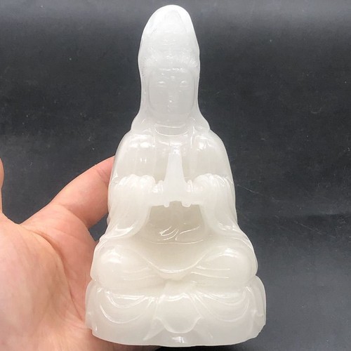 Glowing guanyin statue jade - statue,