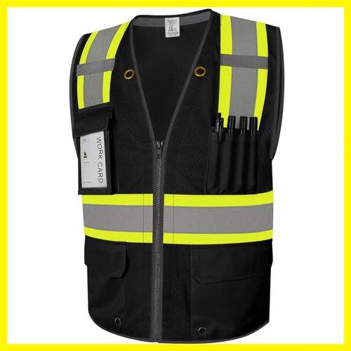 Black safety vest for men - for, 9