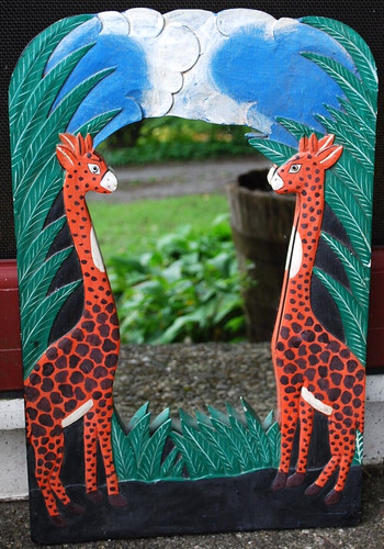 Vtg hand carved painted wood - hand,