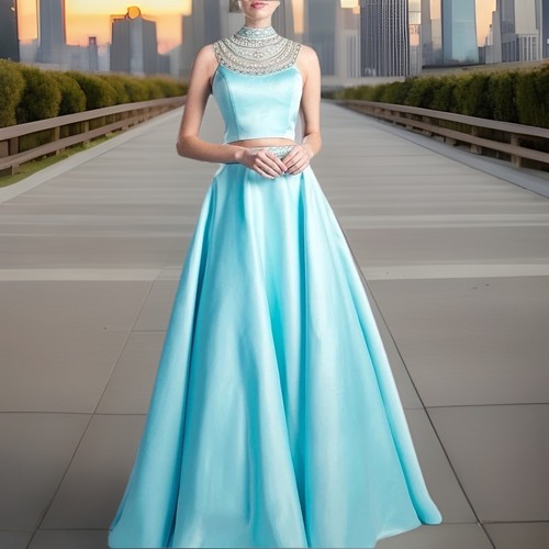 2pc embroidered formal dress - embroidered,