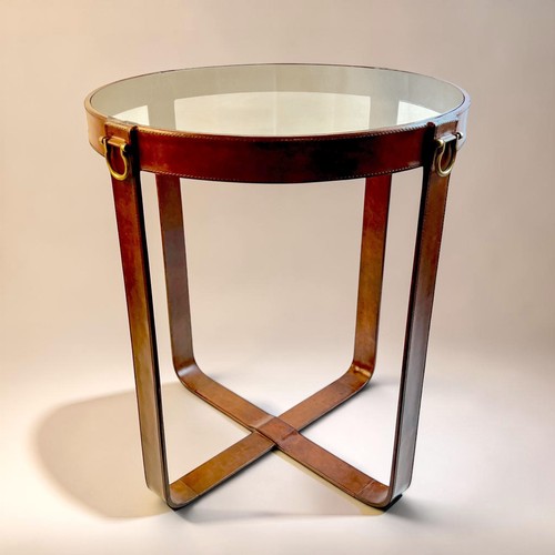 New stitched leather - leather, table