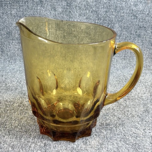Vtg amber glass thumbprint - vtg,
