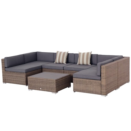 7pc sectional wicker patio - sectional,