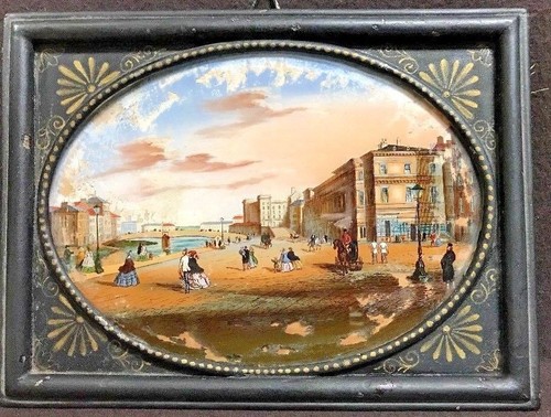 Antique french reverse glass - antique,