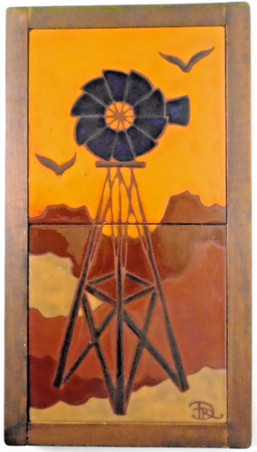 Vintage rustic windmill tile - vintage,