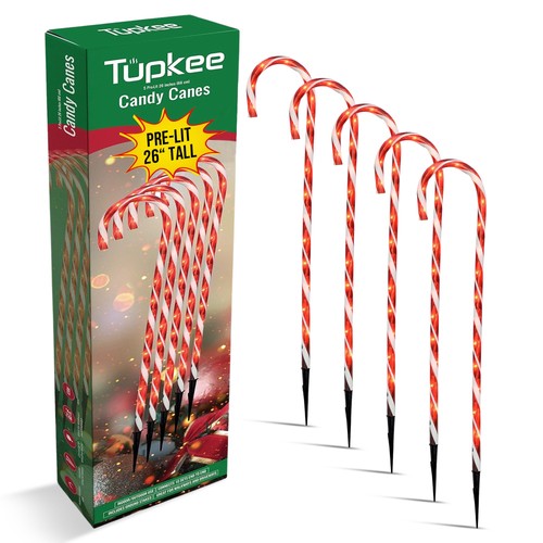 Pre lit pathway candy cane - pre-lit,