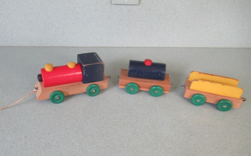Vintage wooden train pull toy