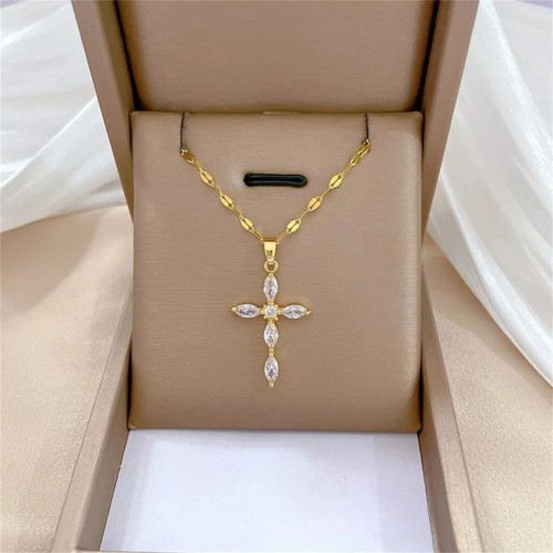 Fashion womens necklace cross - fashion,