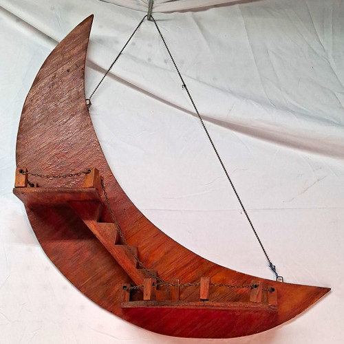 Handmade wooden crescent moon - handmade,
