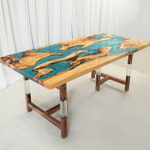 Custom blue epoxy - custom, table