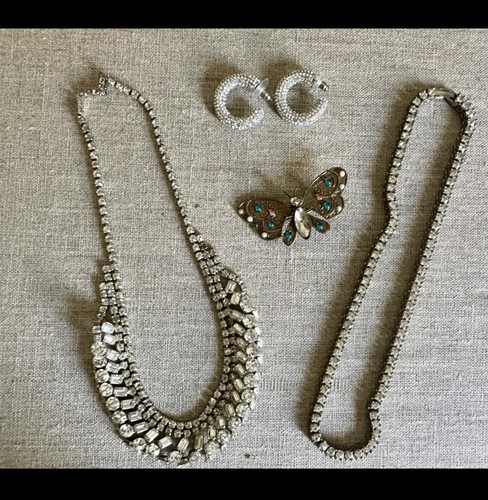 Vintage rhinestone choker - vintage,