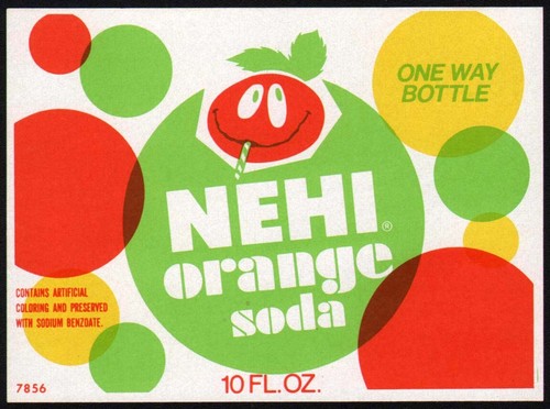 Vintage soda pop bottle - , label