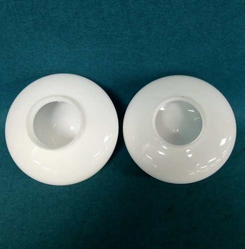 Vtg pair white glass ceiling - vtg,