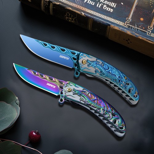 Dragon pattern steel handle - dragon,