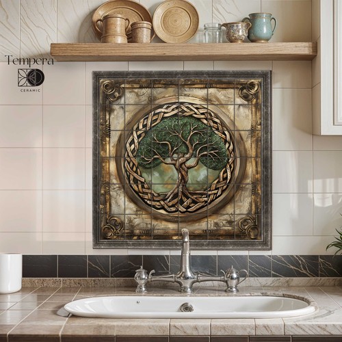 Celtic tree life tile - of,