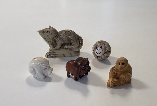 Lot vintage japanese carved - lot,