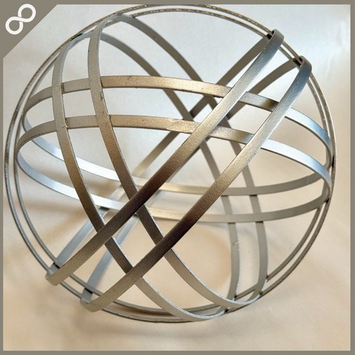 Modern silver metal orb - metal,