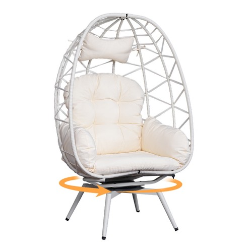Rattan swivel egg - rattan, chair