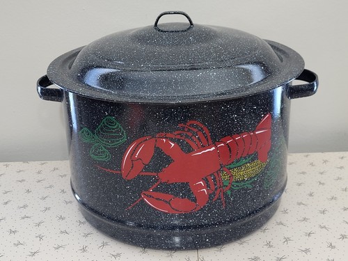 Vtg lobster pot - pot, black