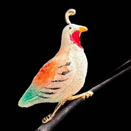 Bird brooch hand painted - brooch,