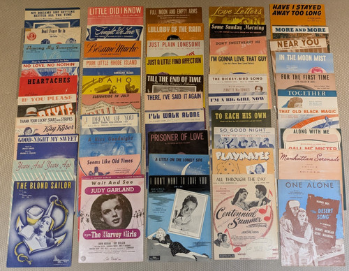 Lot vtg 1940s sheet - vtg,