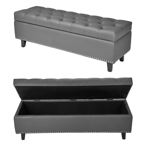Uimoso gray leather - gray, ottoman