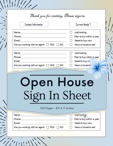Open house sign sheet - house, up
