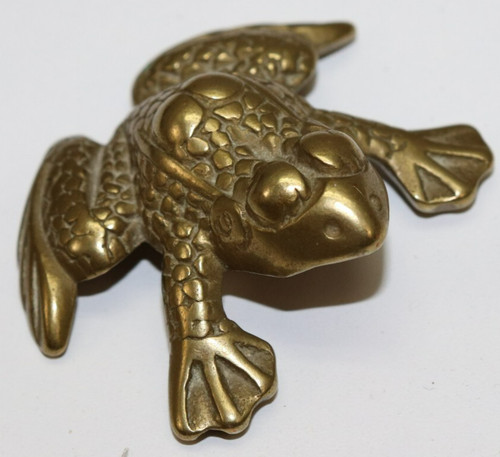 Brass frog realistic - realistic, paper