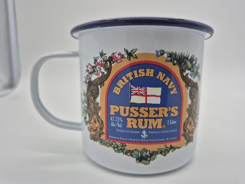 Vintage enameled tin mug - enameled,