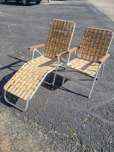 Pair vtg aluminum webbed - aluminum,