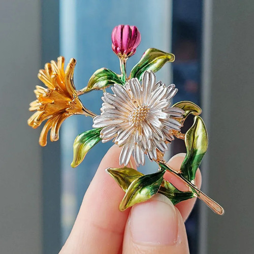 Vintage enamel flower - vintage, bouquet